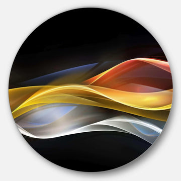 3D Gold Silver Wave Design Abstract Circle Metal Wall Art